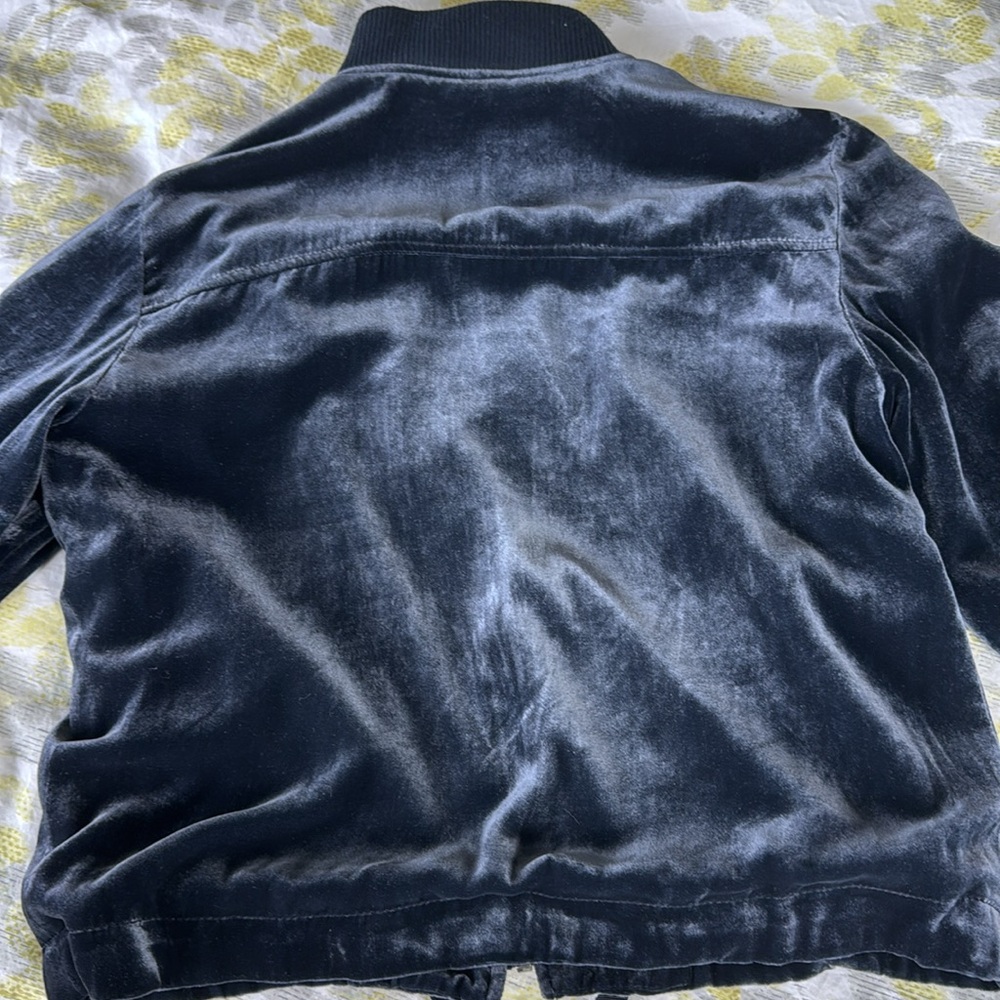 J. Crew Navy Velvet Bomber Jacket Size XS - Picture 3 of 10